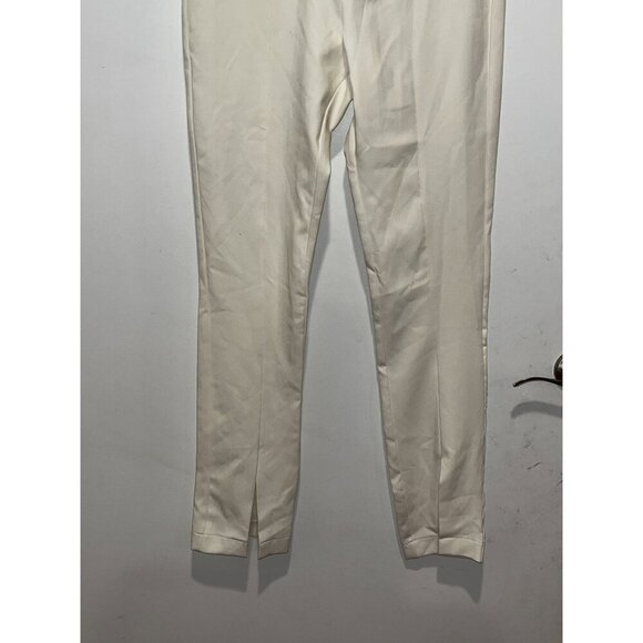 Danielle Bernstein Cream High-Waisted Slim Fit Cotton Pants Women's Size 6 - Picture 3 of 8